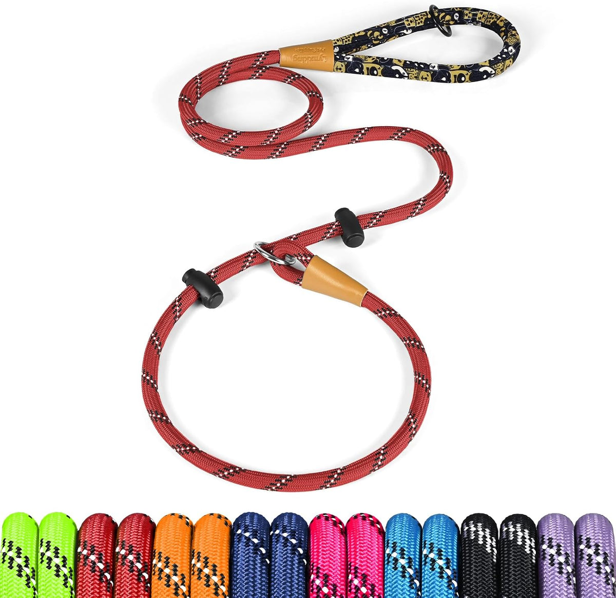 Slip Lead Dog Leash Reflective Training Durable Braided Rope Leashes – Essentials for Dogs - Red / 1PC Small 3/8in x 6ft