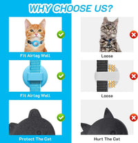 2 Pack Airtag Cat Collar Breakaway with Bell - Blue - image 2