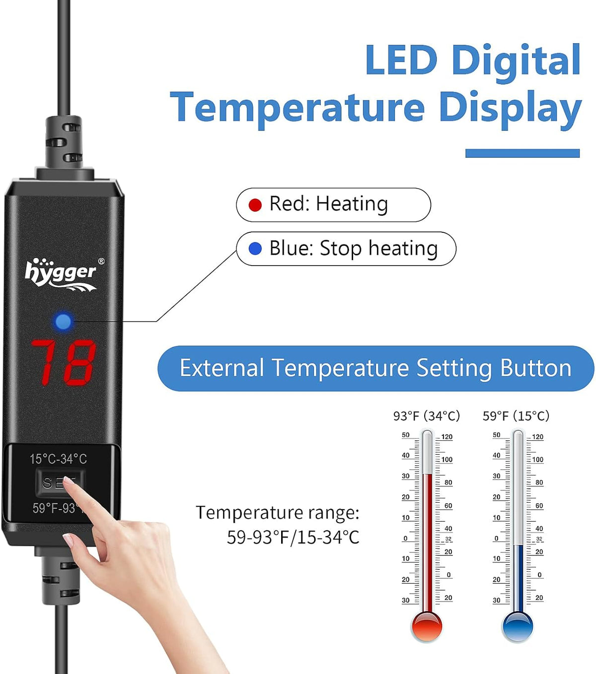 hygger Small Aquarium Betta Heater - 10W - image 2