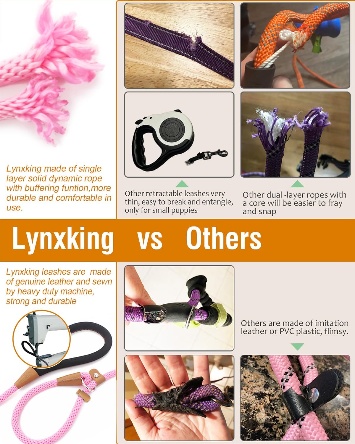 Dog Leash Slip Lead Braided Rope Pet Training Loop Leashes 5ft 6ft 8ft – Essentials for Dogs - Pink / Slip Lead-1/2in x 5ft Large - image 3