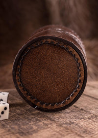 Ulfberth, Viking dice Cup with Embossed Motif, Genuine Leather - Jelling Style, Brown - image 4