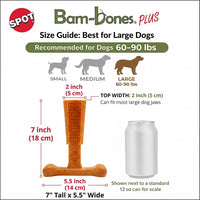 SPOT Bam-Bones Plus T-Bone Dog Chew - Peanut Butter / Large - image 3