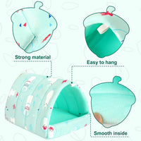UPINS 2 Pack Guinea Pig Hideout, Washable Small Animal House Bed – Daily Care for Small Pets - 6.8 x 7.4 inch / Pink Light Green - image 3