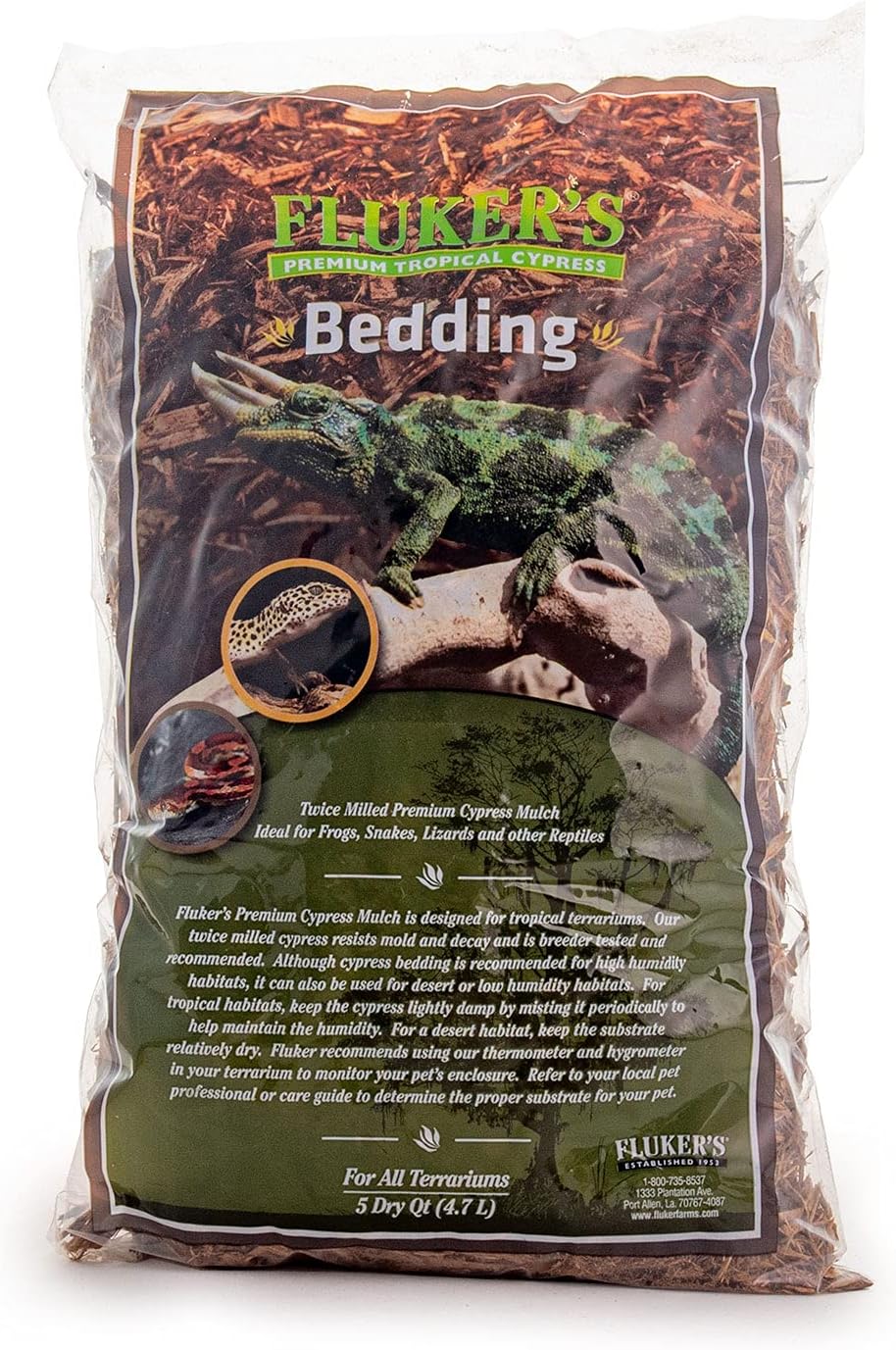 Fluker's Premium Tropical Cypress Bedding for Reptiles - 5-Quart - image 2
