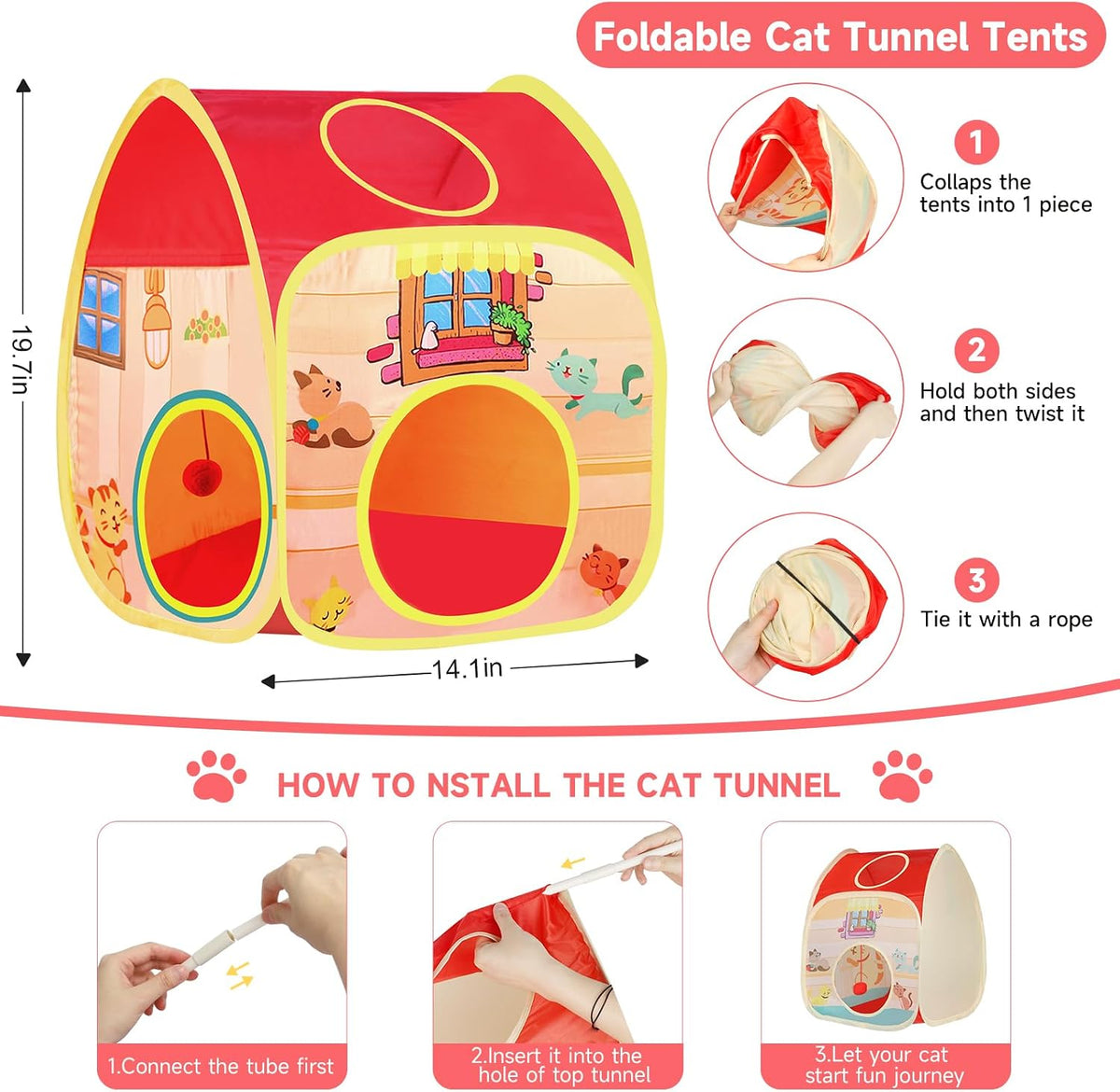 AILUKI 35PCS Cat Toys Variety Pack for Indoor Cats - Orange - image 4