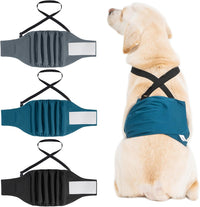 Avont 3 Pack Dog Diapers Male with Suspenders - Black/ Dark Grey/ Navy Blue / M / 3