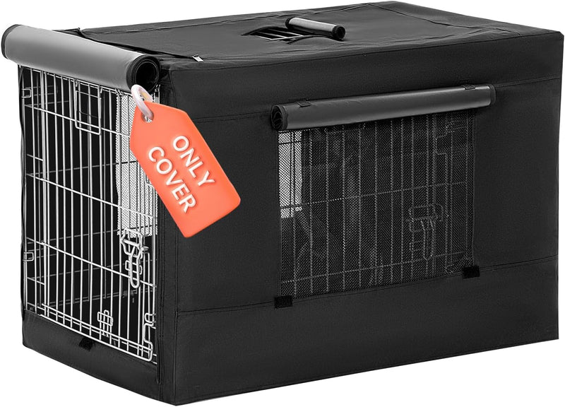 PETSFIT Dog Kennel Cover for Wire Dog Crate, Single Door - 30.5"L x 19.5"W x 21.5"H / Black(single door)