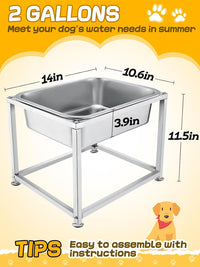 3 Gallons Large Elevated Dog Water Bowl, Relief Joint Pressure – Essentials for Dogs - 2 Gallons - image 4