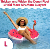 DMAR Donut Pool Float, Donut Tube & Ring for Beach & Pool - 41in Strawberry Pink - image 3