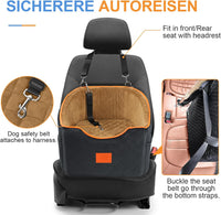 XIEEAOZEE Dog Car Seat for Small/Medium Dogs & Cats Under – Essentials for Dogs - Black/Brown - image 3