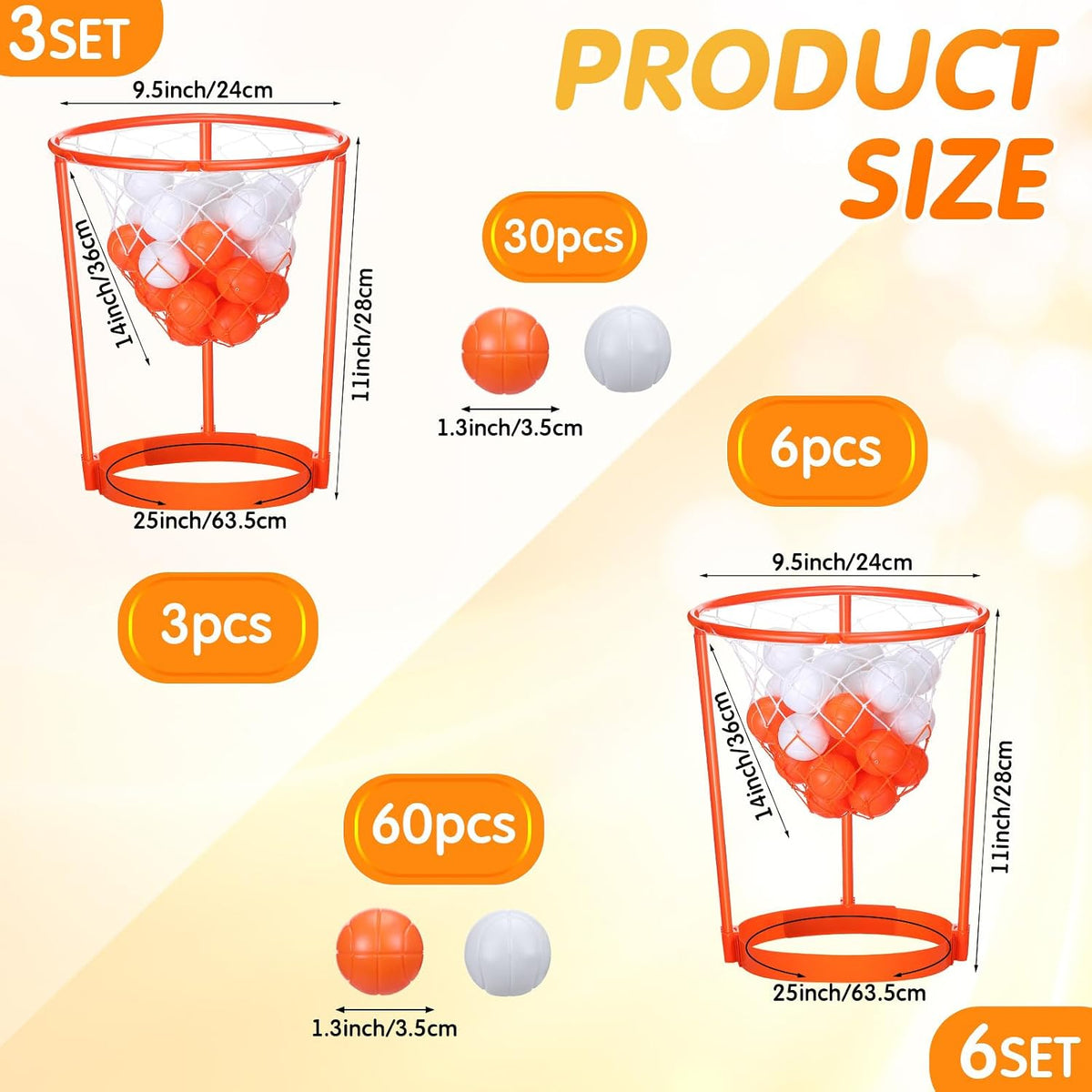 HyDren 33 Pcs Head Hoop Basketball Party Game for Kids and Adults – Fun for Kids & Family - 6 - image 2