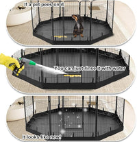 PJYuCien Dog Playpen Bottom Pad, Fits 32 Inch Width 8 Panels Regular Octagon Metal Exercise Pet Playpen, Black (Note:Playpen Not Included)