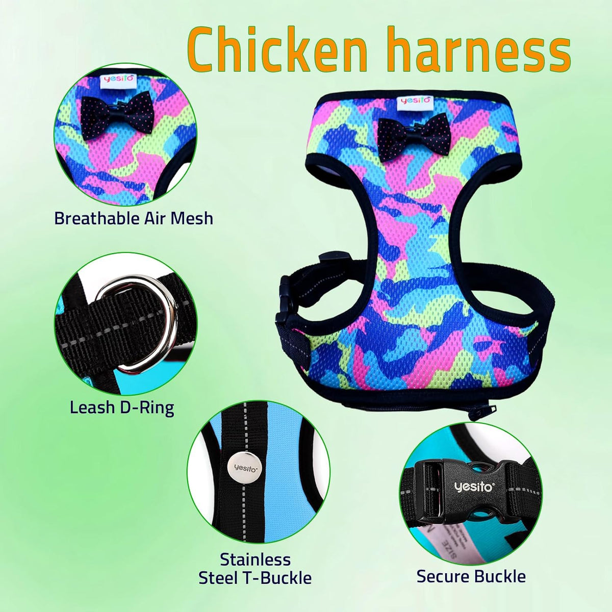 Adjustable Chicken Harness Diaper - Large / Camouflage pink - image 4