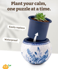 PieceRelax Unique 3D Puzzle Planter, 80 Plastic Pieces [K1101] - Oriental Birds and Flowers - image 2