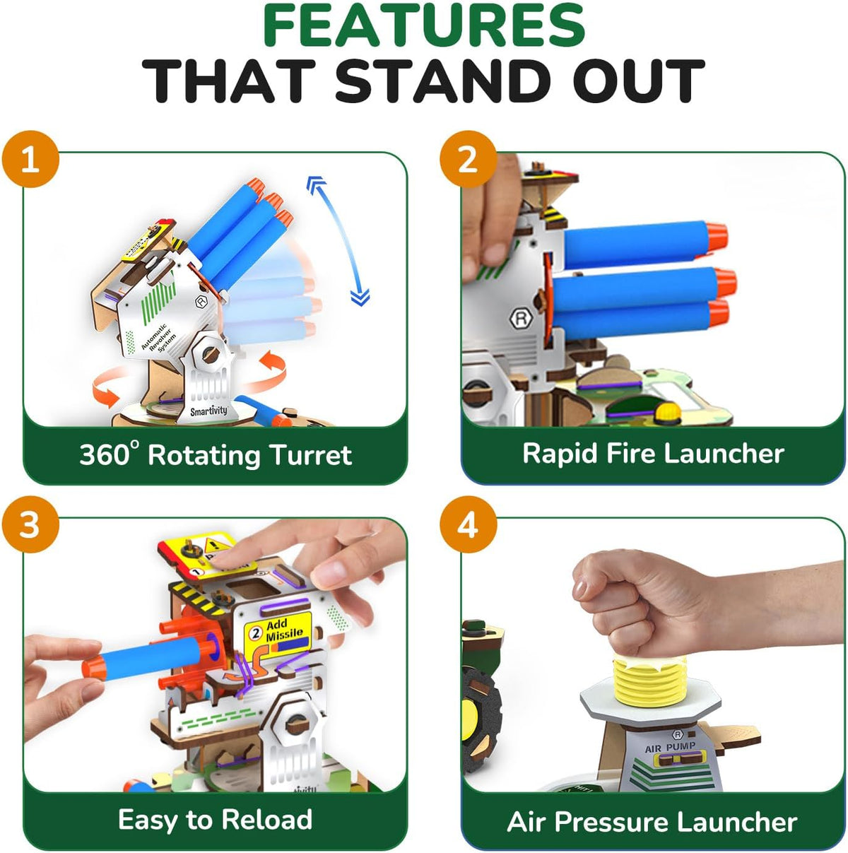 Smartivity DIY Rocket Launcher STEM Kit for Kids 6-12 Years – Fun for Kids & Family - Military Truck - image 4