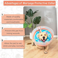Inflatable Dog Cone Collar with Enhanced Anti-Licking, Soft Neck Donut for Dogs Cats, Recovery Pet Cone Collar After Surgery for Large Medium Small Dogs (Donut Blue, Large)