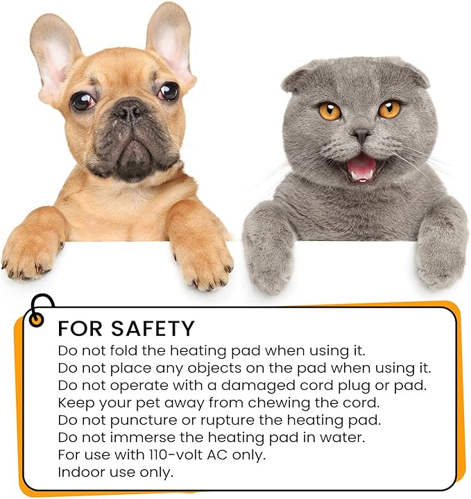 pettycare Pet Heating Pad for Dog Cat, Electric Heating with Steel-Wrapped Cord, 25-level Timer & 11-level Temperature Indoor Warming Pads Easy Clean for Puppy Cat Dog XL 28x18inch
