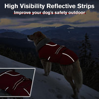 Dog Coats for Large Dogs Waterproof Dog Jacket with Adjustable Fit – Essentials for Dogs - M / Red - image 3