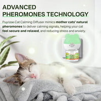 Cat Calming Diffuser with Three Timing Functions, 3-in-1 Cat Pheromones Calming Diffuser Kit, 60-Day Anxiety Relief, Stress Reduction & Relaxation for All Cats (1 Diffuser + 2 Refills)