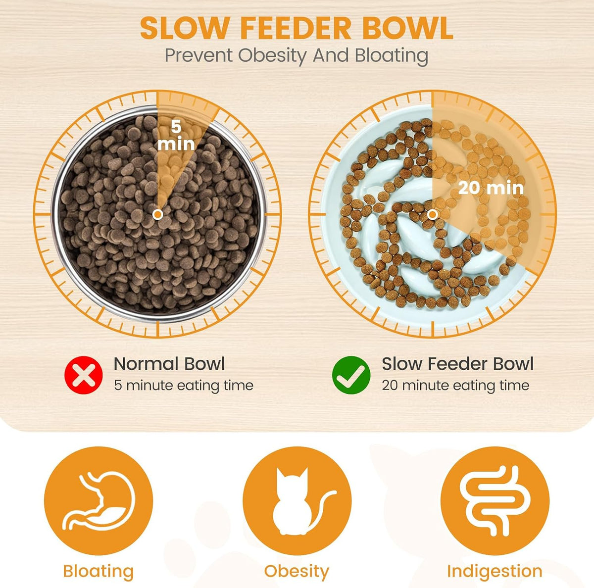 PETTOM Slow Feeder Cat Bowl Elevated Ceramic with Bamboo Stand - Green Fish - image 2