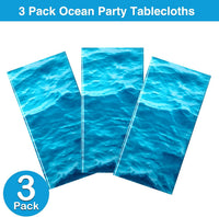 Irenare 2 Pieces Ocean Plastic Tablecloth 54 x 108 Inch Blue – Fun for Kids & Family - 3 / 54 x 108 Inch (Rectangular) - image 3
