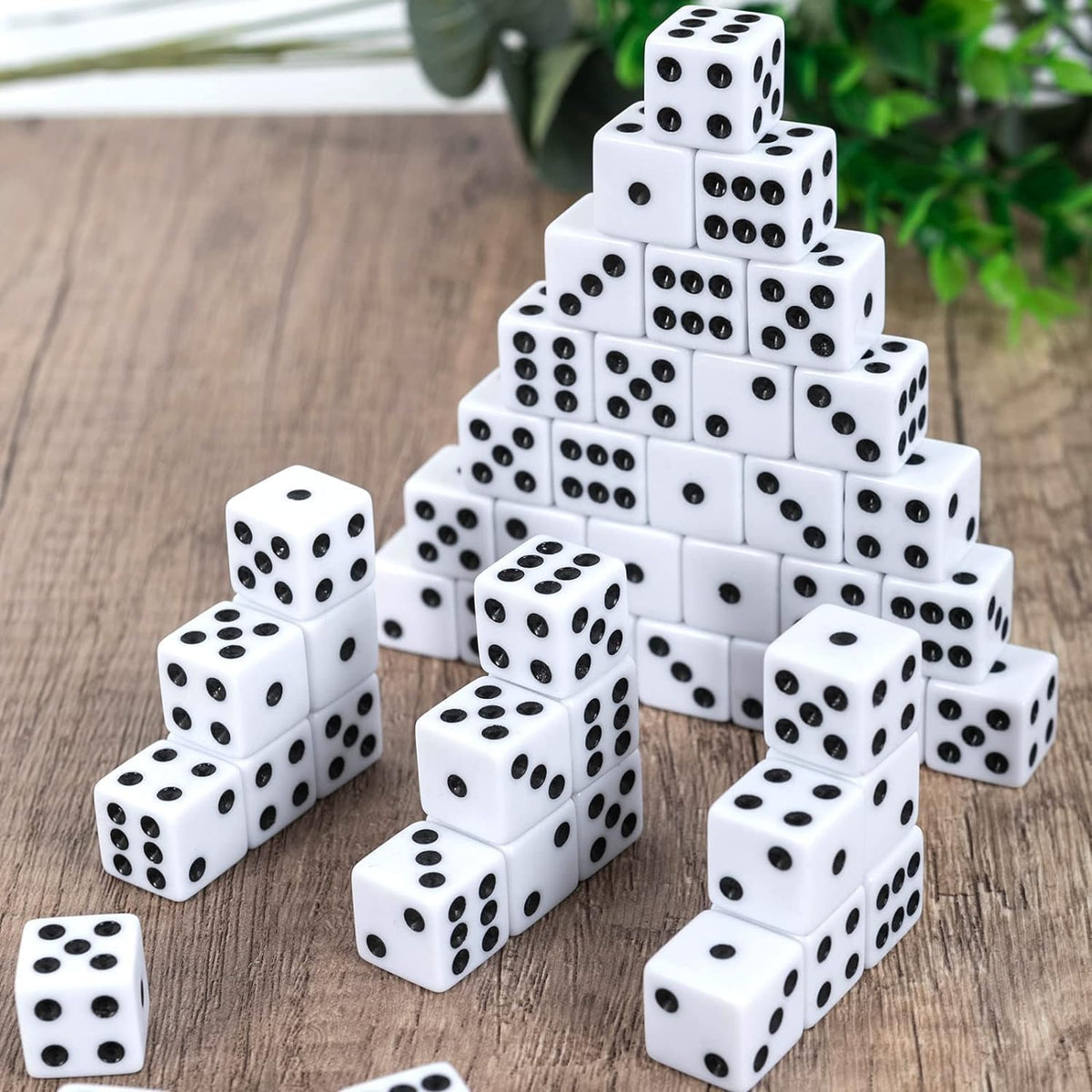 50 Pack 16MM White Dice, Six Sided Standard Opaque - 50 - image 2