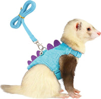 Ferret Harness and Leash Set Small Animals Vest Harness with Safe - Blue