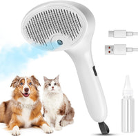 3-in-1 Self Cleaning Cat Brush for Indoor Cats & Dogs Shedding - Off-white