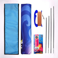 Devil Fish manta ray beach kite for kids in blue ripstop nylon with kite string - view 10