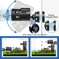 hygger 1850GPH Aquarium Wave Maker Pump with Strong Magnetic Suction - S-8W For 20-60Gal Tank - image 3