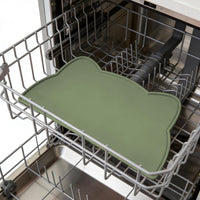 Cat Food Mat, Silicone Non Slip Dog Bowl Mat Waterproof Cat Feeding Mat Stop Food Spills and Water - Olive Green / 17"L x 10"W - image 4