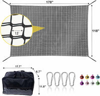 Climbing Net for Kids - 9.9FT x 9.9FT Double Layers Heavy Duty Playground Safety Net, Climbing - Black / 14.8' x 9.9' - image 2