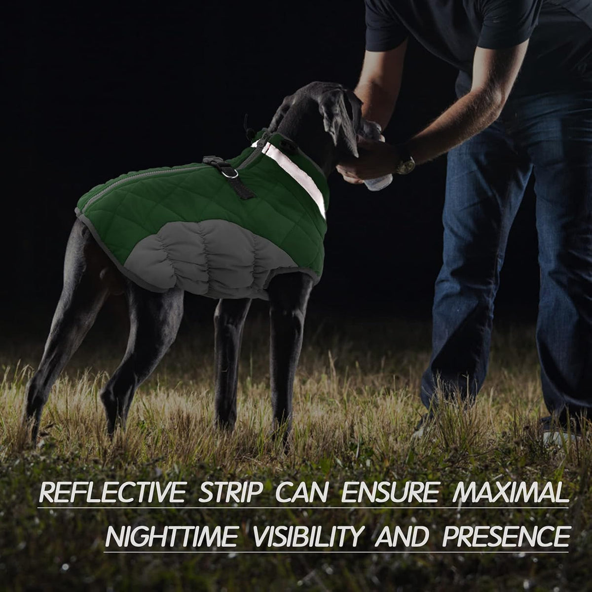 Dog Cold Weather Coats Reflective Dog Warm Jacket with Harness – Essentials for Dogs - Green / L(chest:24in) - image 4
