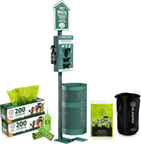 ALAGPRO Pet Waste Station Outdoor Dog Waste Station with Hand - Concrete Base Mount-Foot Pedal