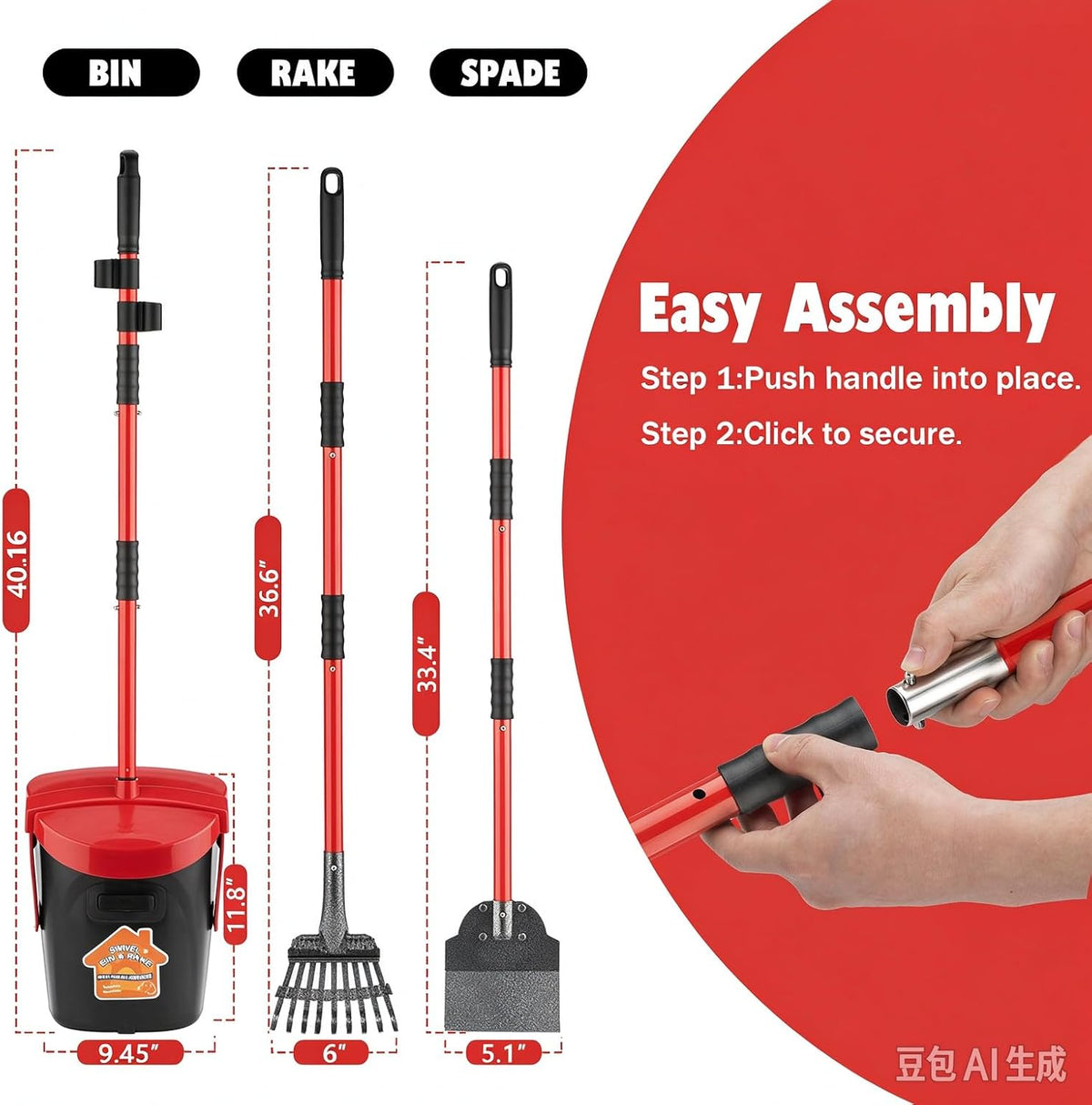 HUZSV Pooper Scooper with 40.16" Long Handle - image 3