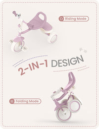 besrey Toddler Tricycle with Bell - Light Purple - image 2