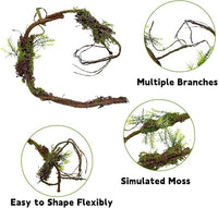 BNOSDM Reptile Vines, Bendable Jungle Climbing Vine, Terrarium Artificial Plants Decor, Reptiles Tank Accessories for Bearded Dragons, Chameleons, Snakes, Lizards, Hermit Crabs