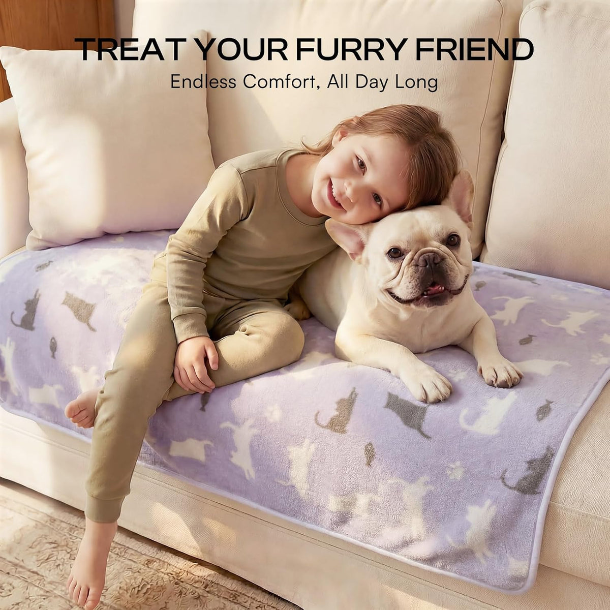 Luciphia 3 Pack Cute Dog Blankets Soft Fleece for Small Puppy Cat - Catnap Crew / 30x20 inch (Pack of 3) - image 4