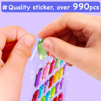EZCRA Gem Sticker Kit for Kids, 990+ Stickers - Gem Sticker Kit - image 4