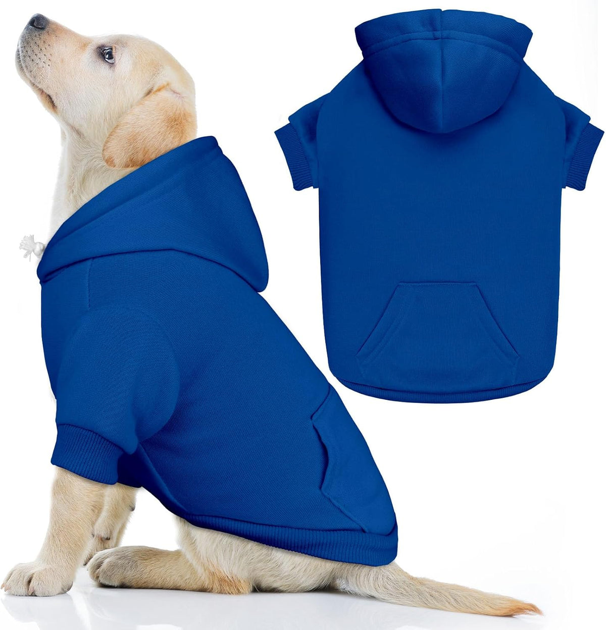 Dog Hoodie Dog Sweaters for Large Dogs Sweater Solid Soft Brushed - Large / Blue