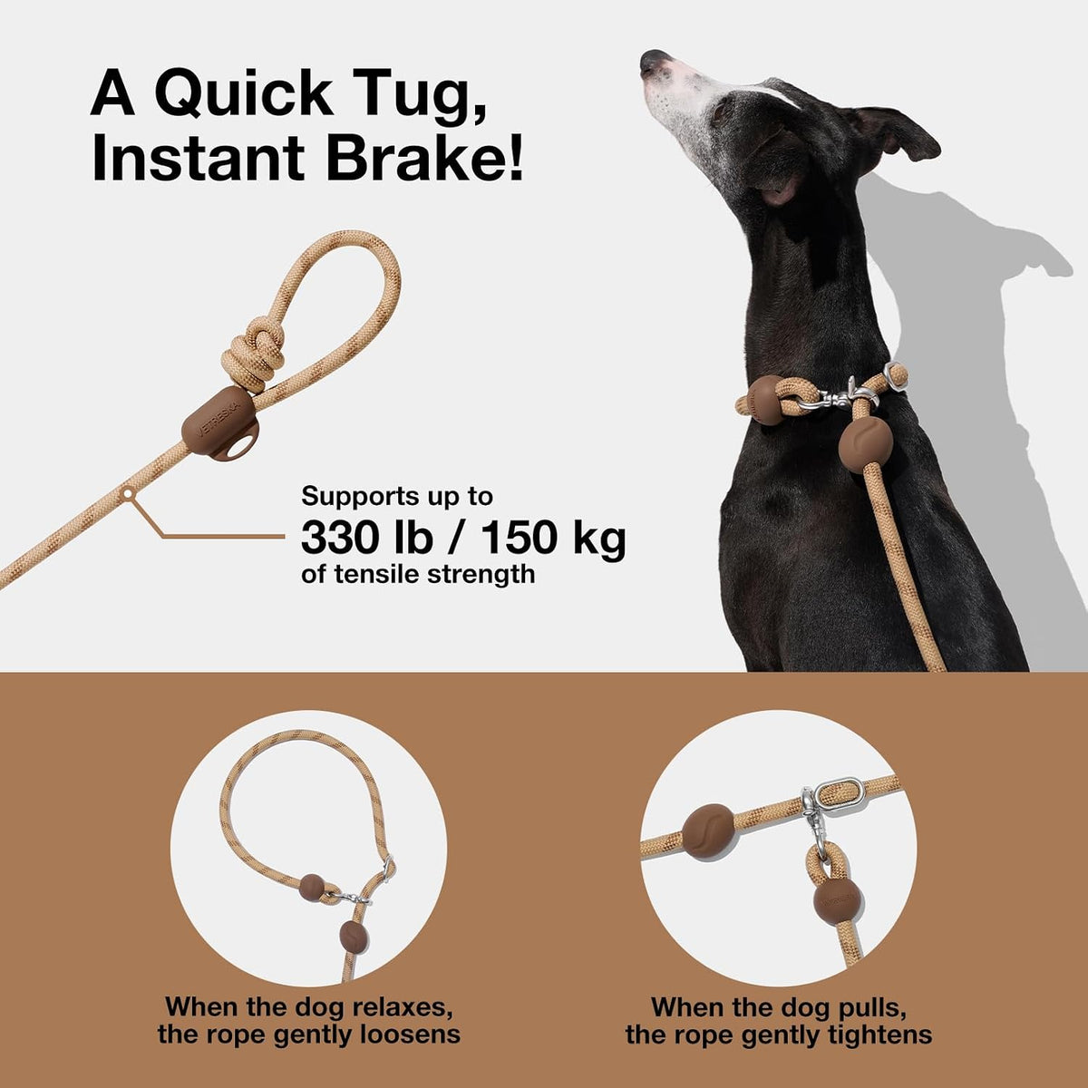 VETRESKA Hands-Free Dog Leash - Coffee Brown - image 3