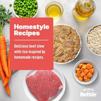 Because it's Better Entrée Complete Meal, Beef Stew with Veggies, Human Grade Wet Dog Food, 10 oz Pouches, 6 Count