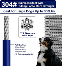 Tie Out Cable for Dogs Up to 300lbs - 50 ft / Blue - image 2