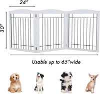 PAWLAND Dog Gate Indoor with Door, Freestanding, Foldable - White / 【3 Panels】72"W x 32"H - image 3