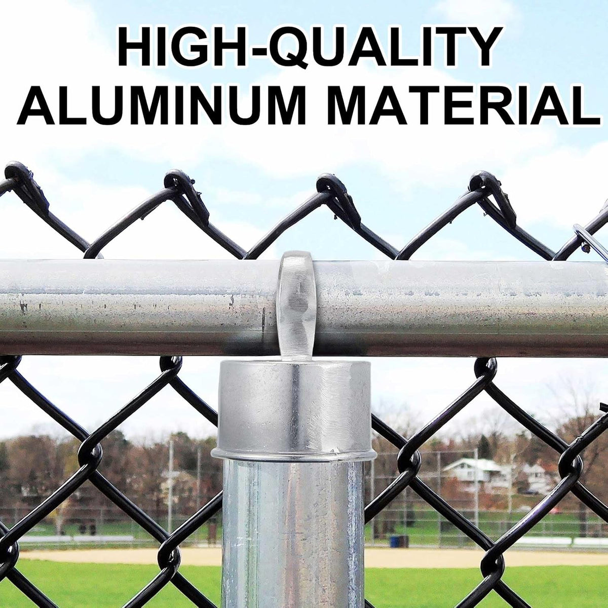 Therwen 12 pack aluminum chain link fence ring caps for 2-3/8 inch posts - view 24