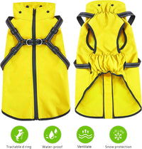 Dog Raincoat Waterproof Dog Hoodie Reflective Dog Raincoat Hooded - XXL / Yellow - image 3