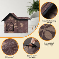 Outdoor Cat House Weatherproof, Large Feral Cat House for Winter - Maple Brown / 17" x 13" x 15" - image 2
