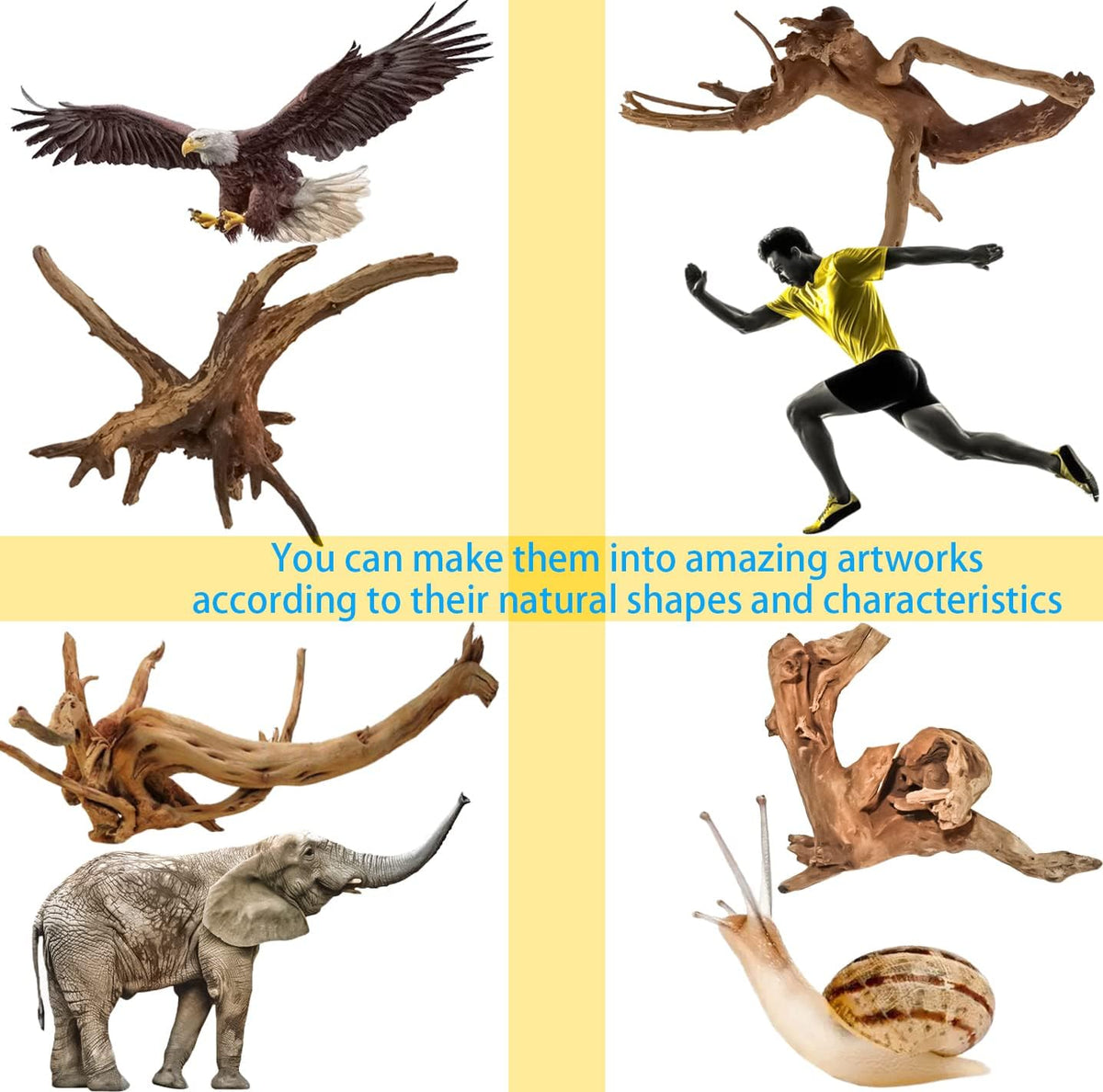Vmiapxo 8-Pack Natural Driftwood, Sinkable Spider Wood – Essentials for Fish - 3.15''-4'' - image 4