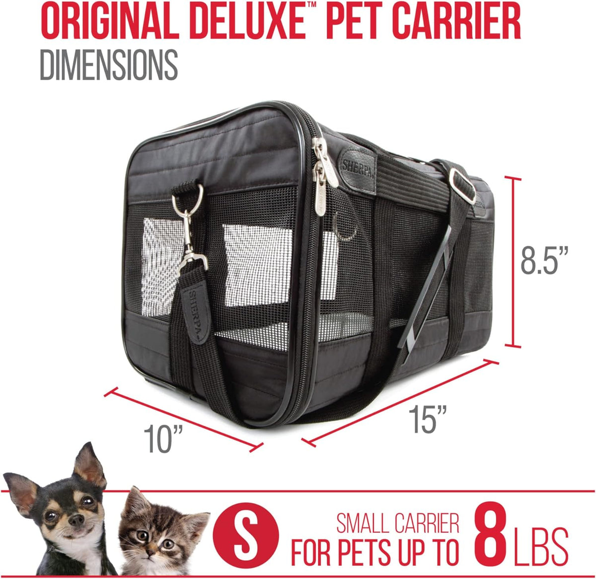 Sherpa Original Deluxe Travel Pet Carrier - 15.0"L x 10.0"W x 8.5"H - image 3