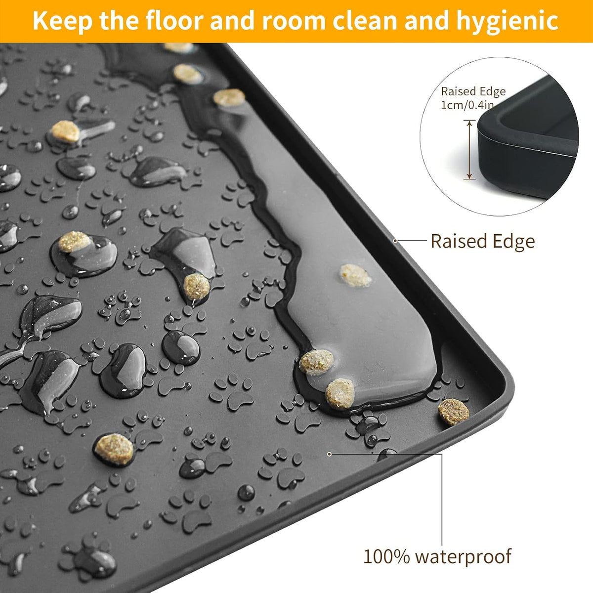 Pet Placemat for Dog and Cat - 24.5"L x 16.5"W / Black - image 4